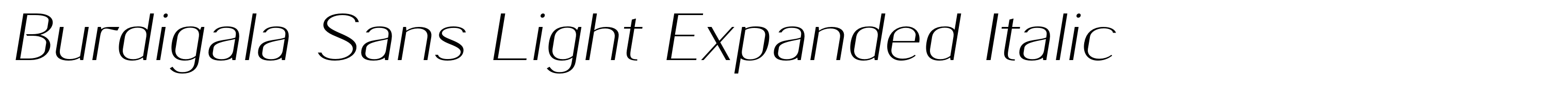 Burdigala Sans Light Expanded Italic
